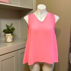 Boutique style bright neon pink tank top
